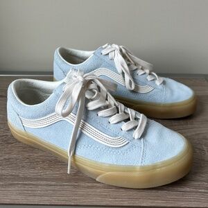 Vans Old Skool Delicate Blue and Marshmallow with Double Light Gum Skate Shoes